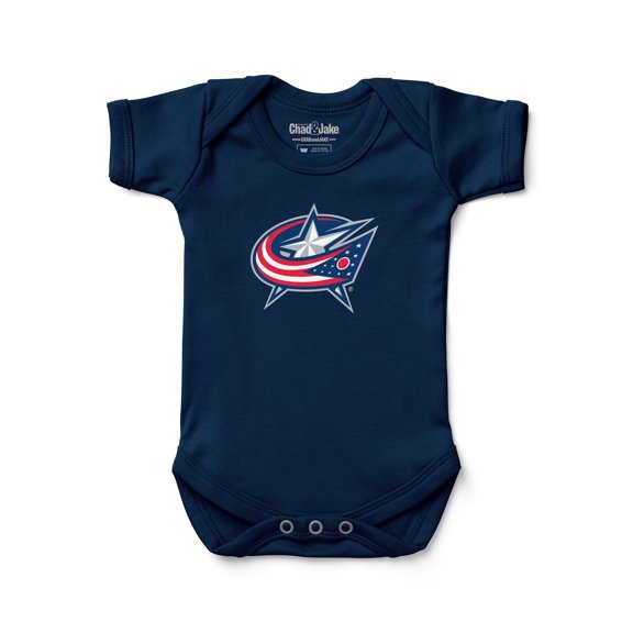 Newborn & Infant Chad & Jake Navy Columbus Blue Jackets Primary Logo Bodysuit