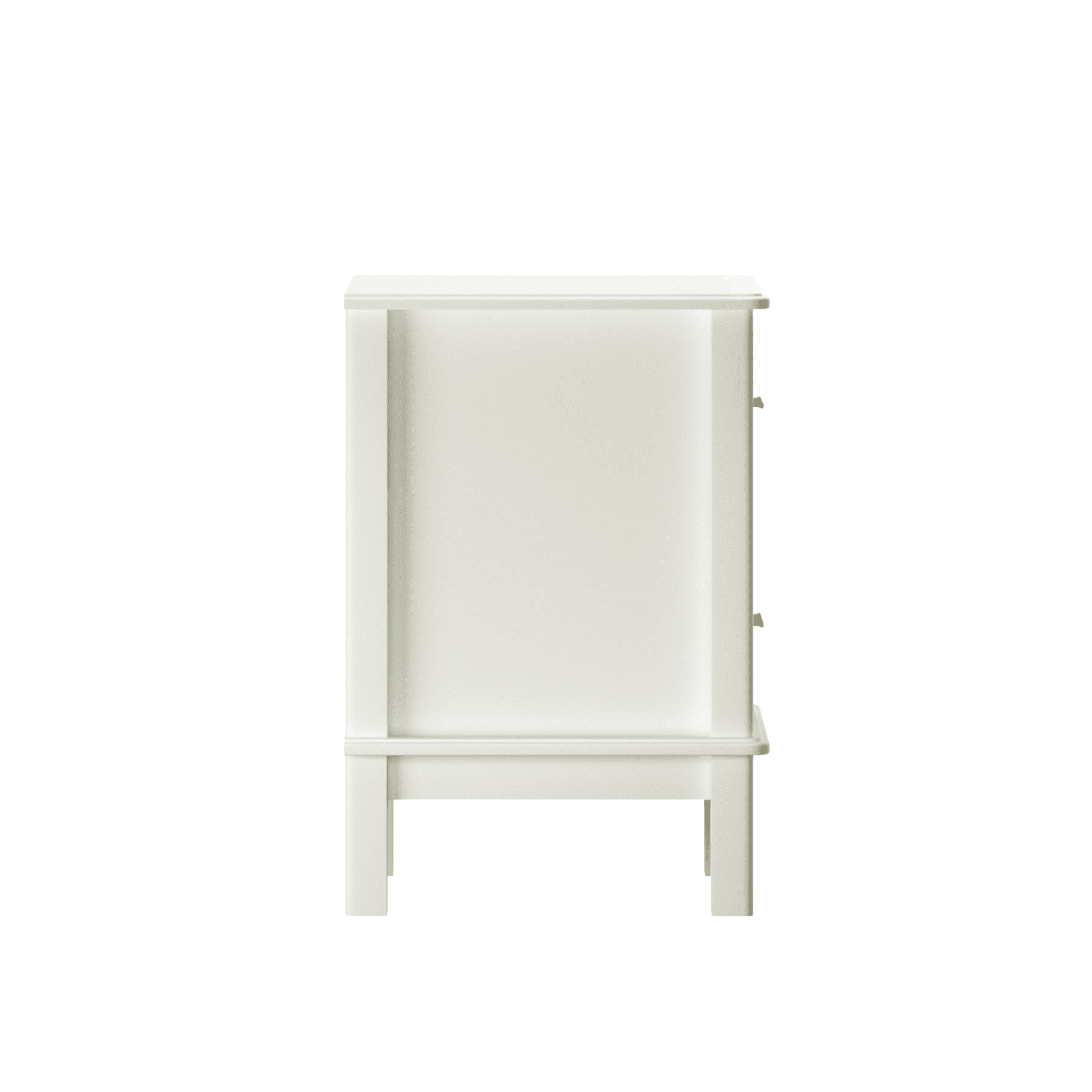 Nightstand with 2 Drawers,Modern Bedside Table with Gold Handles,Wood Accent Table for Small Spaces,Living Room,White
