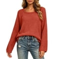 thumbnail image 2 of MexChoioe Women's Sweaters Scoop Neck Ribbed Knit Long Sleeve Oversized Fall Tunic Sweater for Women, 2 of 5