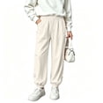 thumbnail image 6 of Nilvkv Girls Baggy Pants, Girls Sweatpants, Lightweight Balloon Cuffed Joggers with Elastic Waist and Side Bow Details, ideal for Spring and Summer Beige 7-8 Years, 6 of 8