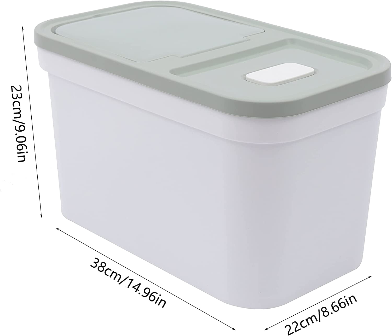 Miumaeov 22lbs Grain Tank Rice Bucket Plastic Deli Food Storage Containers With Airtight Lids Extra Large Food Containers Airtight Kitchen Storage Containers to Store Dry Food