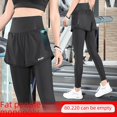 thumbnail image 1 of Pantalones deportivos de dos piezas de cintura alta para chica gordita, pantalones de fitness para mujer, pantalones de yoga de secado rápido, pantalones cortos para correr, tallas grandes, otoño e, 1 of 5