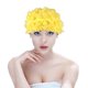 thumbnail image 2 of 1 gorro de natación para mujer, cómodo y transpirable, con diseño de flores 3D, para nadar, para mujeres y niñas (amarillo), 2 of 5