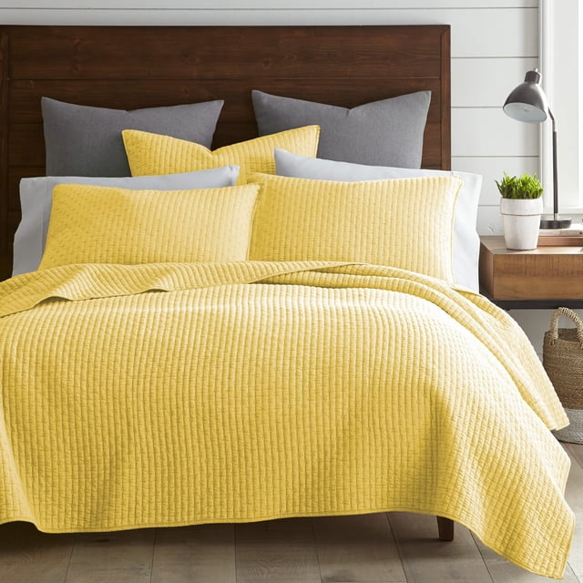 Set de edredón Levtex Home Cross Stitch amarillo 100% algodón King
