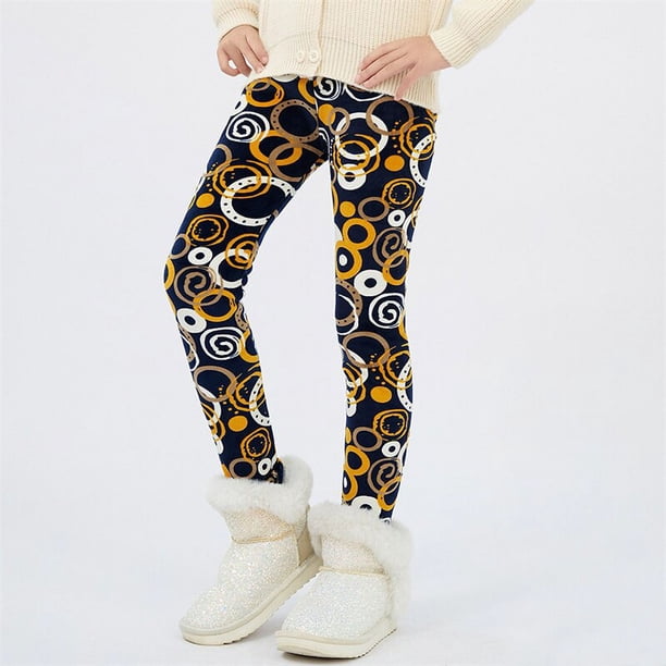 Pantalones de terciopelo con estampado de estrellas para niñas, mallas cálidas gruesas, para otoño e invierno, 4-13 años