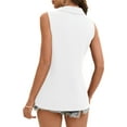 thumbnail image 4 of Womens V Neck Casual Ribbed Tank Top White XXL, 4 of 8