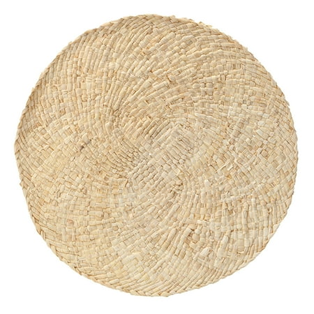 

NUOLUX 1PC Natural Corn Husk Placemat Creative Woven Table Mat Thickened Heat Insulation Pad Round Western Food Cup Cushion for Home Use (Beige)