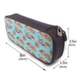 thumbnail image 3 of Picia Turtles And Corals Pattern Large Capacity PU Leather Pencil Case Organizer Pen Marker Holder Double Zipper Storage Bag Big Pencil Pouch for College Office, 3 of 6