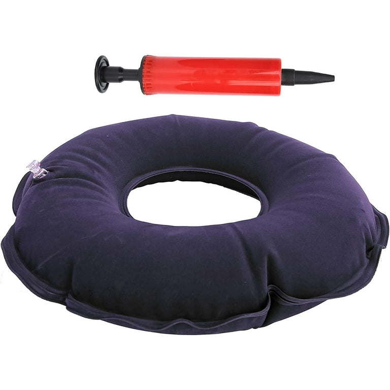 TRIANU Inflatable Donut Cushion for Tailbone Pain Hemorrhoids Sciatica Relief Cushion for Office Chair Car Seats Travel Wheelchair Dark Blue