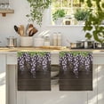 thumbnail image 4 of Purple Flowers Kitchen Towels Set of 3, Weeping Spring Floral Wooden Pastoral Absorbent Dish Towels for Kitchen, Microfiber Hand Towel, Quick Drying Tea Towel for Cleaning Decorative Dishcloths, 4 of 7