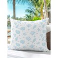 thumbnail image 6 of Outdoor Pillows Waterproof, Light Blue Coastal Bedding Throw Pillows with Insert for Couch Sofa Bed, Nautical Starfish Coral Shell Ocean 16x16 Inch Pillowcases Decorative Patio Pillow Set of 1, 6 of 8