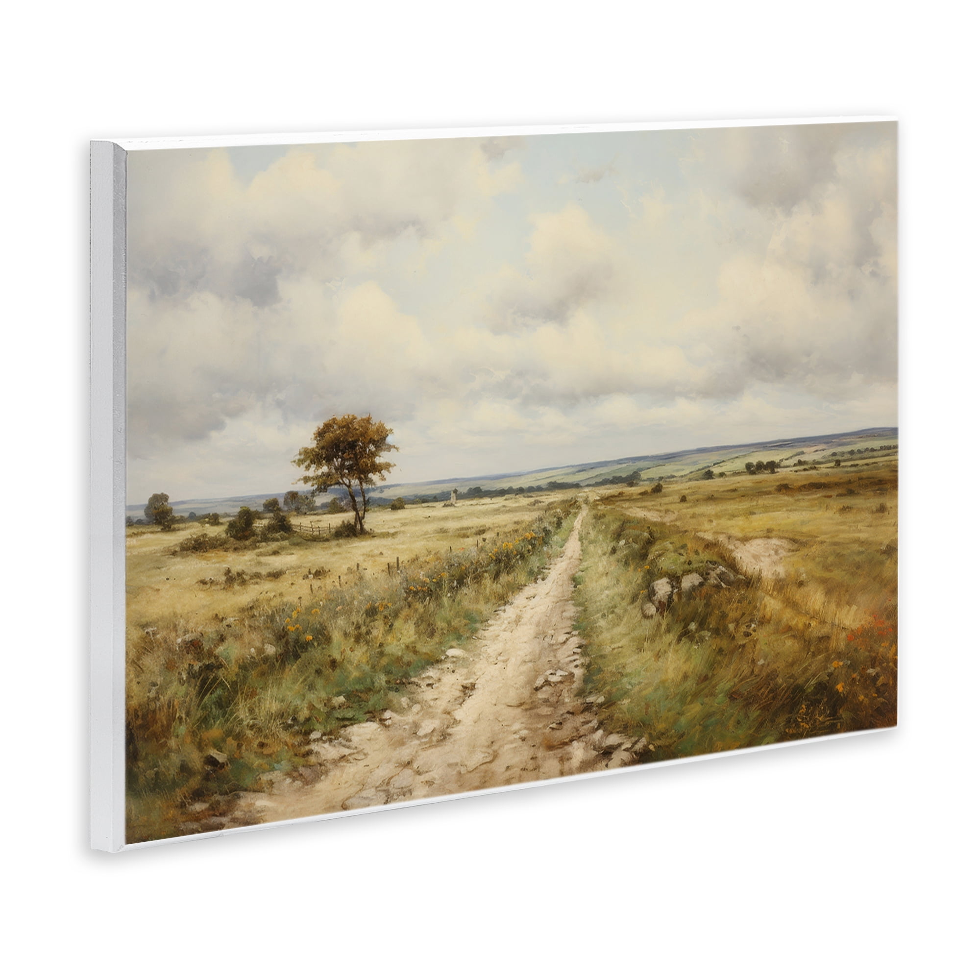 Stupell Industries Rural Farm Road Landscape & Nature Painting Unframed Art Print Wall Art, 19 x 13