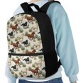 thumbnail image 4 of Uourmeti Personalized 17 Inch Backpack for Travel School, Smooth Zippers Soft Touch Large Capacity Daypack, US Wild Horse, 4 of 6