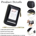 thumbnail image 3 of KAWELL Credit Card Holder, Small RFID Card Wallet Slim Leather Card Case with Keychain & ID Window, 3 of 7