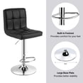 thumbnail image 3 of Bronte Living Leatherette Bar Stool 360 Swivel, Adjustable Height 24" to 33" Mid-Backrest, with Hard Floor Protection Rubber Band - Series Clementine - Set of 3, 3 of 9
