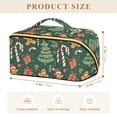 thumbnail image 4 of FORMRS Makeup Bag Travel Cosmetic Organizer for Women Fold Flat Zipper Pouch with Handle, Brown Christmas Gingerbread, 4 of 8