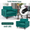 thumbnail image 6 of Costway Fabric Accent Armchair Single Sofa w/ Bolster & Side Storage Teal, 6 of 9