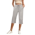thumbnail image 2 of Capri Pants for Women 2025 Summer Elastic Waist Breathable Lightweight Linen Capris with Pockets Womens Cropped Pants, 2 of 4