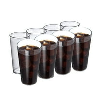 QZS Set of 8 Plastic Tumblers,Tumbler Beverage Cup,All-Clear Reusable Plastic Cups,Stackable,BPA-Free,Shatter-Proof,Dishwasher-Safe(3x5.6x2.2In)