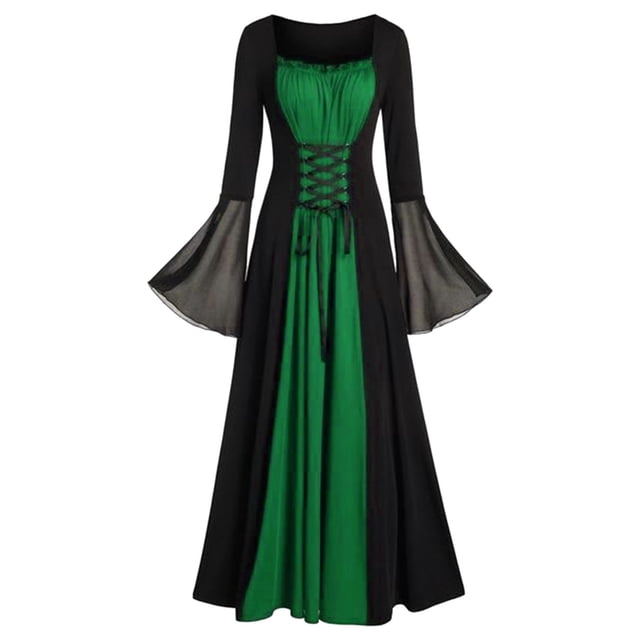 SXcggal Punk Style Stitching Dress Basic Versatile Unique Clothes Dress UP Party