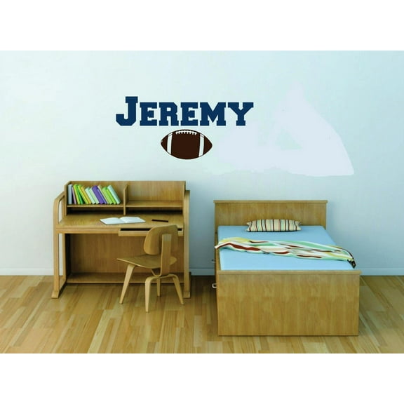 Personalized Name Vinyl Decal Sticker Custom Initial Wall Art Football Boys Sports Decor 16 Inches X 20 Inches