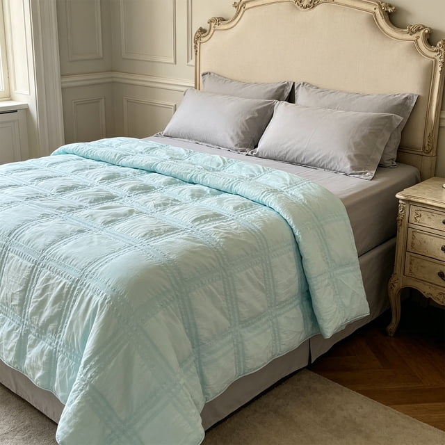 YiJuHui Stylish Voile Washed Summer Quilt | Cloud Soft Gauze Bedding | Lightweight Breathable Cooling Cover | All Season Comforter for Bedroom & Guest Room