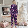 thumbnail image 4 of Halloween Pajamas Women 2 Piece Set Funny Print Long Sleeve Button Sleepwear Comfy Long Pants Relaxed Fit Cute Lounge Sets, 4 of 5