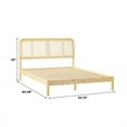 thumbnail image 3 of Curved Rattan Headboard Solid Wood Queen Bedframe - Queen Size - Natural, 3 of 15