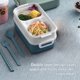 thumbnail image 3 of vajilla,Bento Box, Recipientes para almuerzo para niños y adultos con juego de cubiertos Fiambrera de 2 compartimentos Recipientes para alimentos Lavaplatos / Aprobado por la FDA / Sin BPA Muyoka Hogar, 3 of 6