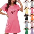 thumbnail image 3 of WREESH Short Sleeve Nightgown Basic Plus Size Sleepshirts for Women's Cozy and Casual Sleepwear Purple, 3 of 3