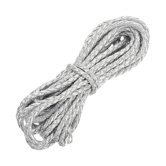 Uxcell Leather Cord, 5.47 Yards 3mm Dia PU Braiding Thread String for DIY Crafts Bracelet Making, Silver
