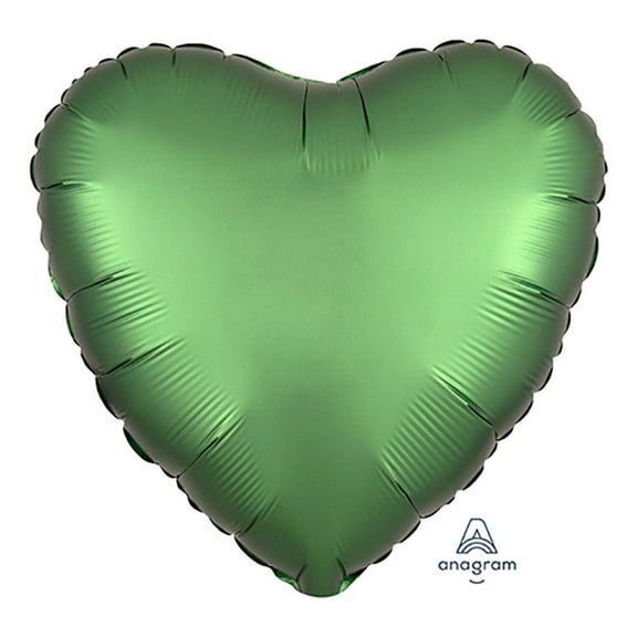 18 inch Heart - Satin Luxe Emerald Anagram Foil Mylar Balloon - Party Supplies Decorations