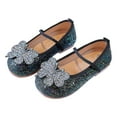 thumbnail image 3 of Splozh Girls Mary Jane School Uniform Shoes Sequin Non-Slip Flats Princess Shoes for Toddler/Little Kid/Big Kid,Green 8.5, 3 of 6
