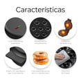 thumbnail image 4 of Maquina para Hacer Donas de Acero Inoxidable con Placas Antiadherentes, Coccion Perfecta, 7 Mini Donas a la Vez, Donas de 5cm Diametro, 4 of 5