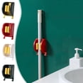 thumbnail image 1 of Clip de soporte de fregona montado en la pared | Soporte de almacenamiento sin taladro para baño, cocina, balcón | Organizador de plástico con 2 ganchos multiusos | Ahorro de espacio, duradero, 1 of 7