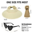 thumbnail image 4 of AEDAMURRA 2 Pcs Women Sun Straw Hats Floppy UPF 50+ Foldable Summer Sun Hats for Beach with Glasses Khaki and Beige, 4 of 7