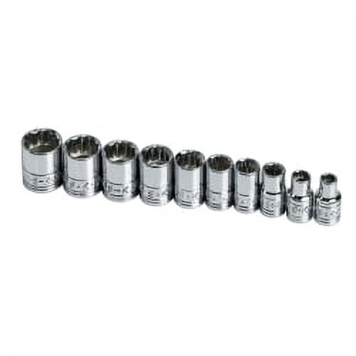 S K Hand Tools SKT1340 .25in. Drive 12 Point Metric Standard Socket Set - 10 Pieces