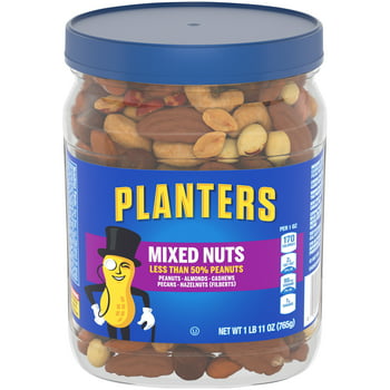 ers Mixed Nuts Less Than 50% Peanuts with Peanuts, Almonds, Cashews, Pecans & Hazelnuts, 1.69 lb Container