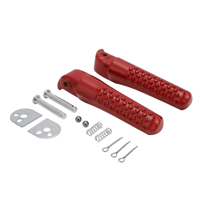 1 par de reposapiés para motocicleta, pedales de reposapiés modificados de aleación de aluminio antideslizantes, soportes para reposapiés. Rojo