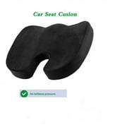 Cool Bamboo Seat Cushion- Car Seat Cushion for Back Pain Sciatica Relief-Support Contour Pillow Office, Desk, Chair, Wheelchair- U shaped- Supports the tailbone-Black Soft Cushion