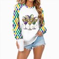thumbnail image 6 of HCNTES Mardi Gras Shirts for Women Mardi Gras Sequin Long Sleeve Shirt Funny Fat Tuesday Tee Carnival Crewneck Party Tops(Size:XXXL), 6 of 9