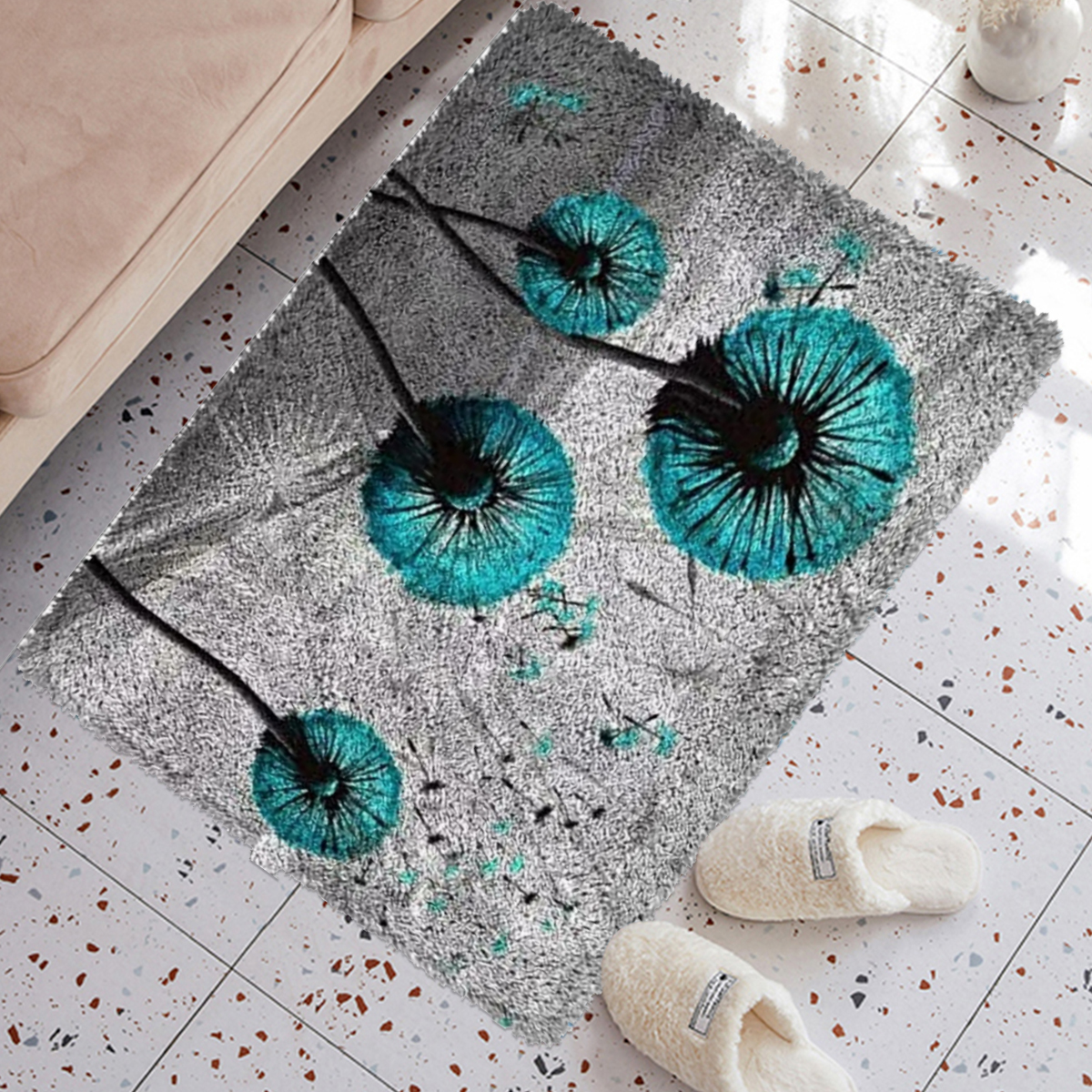 Latch Hook Kits Rugs,Dandelion Pattern Cartoon Door Way DIY Latch Hook Kits Three Horses DIY Tapestry Carpet Rug Making for Kids Adults Beginners