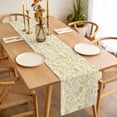 thumbnail image 3 of Table Runner Dresser Scarves 36 Inch Long,Bohemian Leaves Seamless Linen Dining Table Runners, 3 of 9