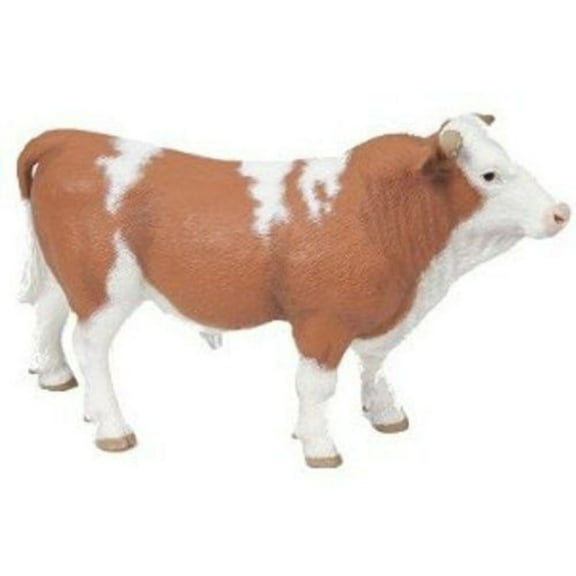 Papo Simmental Bull Hand Painted Figurine - Heirloom Quality Collectible (51142)