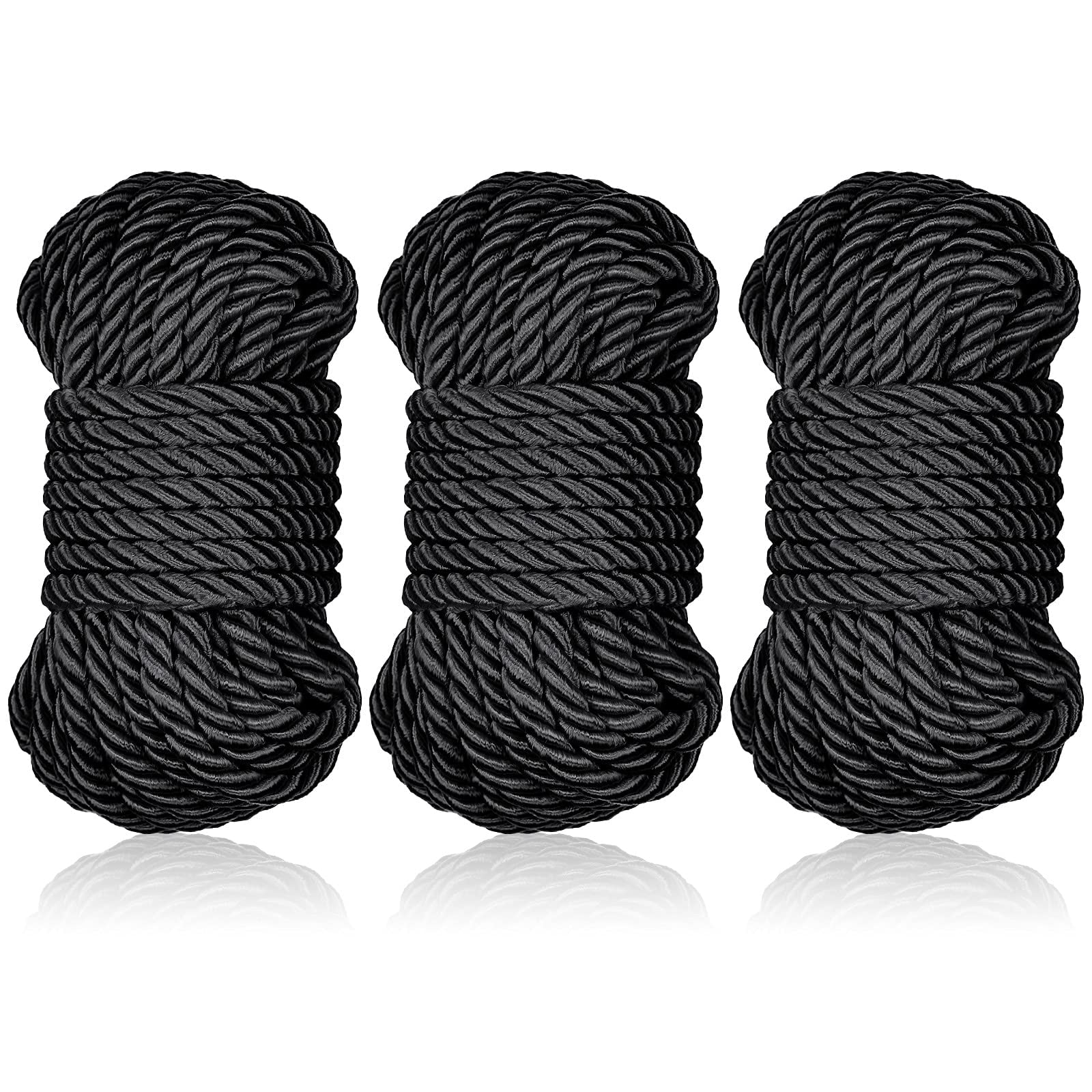 32 Feet Braided Twisted Silk Ropes 8mm Diameter Soft Solid Braided