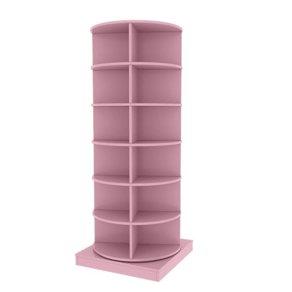 Miniyam 360° Rotating Shoe Rack, 6-Tiers Shoe Rack Organizer for Entryway, Pink