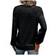 thumbnail image 4 of Suéter de cuello redondo para mujer, informal, con cuello redondo, empalme de encaje, color liso, manga larga, 4 of 4