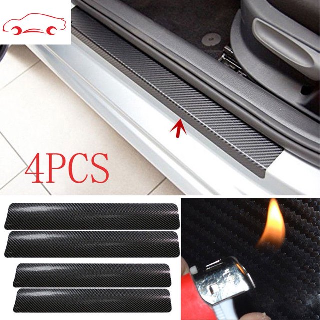 4Pcs/Set 3D Carbon Fiber Car Scuff Anti-Scratch Film Stickers Night knight huangjie unisex