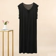 thumbnail image 5 of QINGFSAP Womens Ruffled Shoulder Sleep Dress Scoop Neck Bow Tie Detail Relaxed Nightgown, 5 of 5