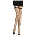 thumbnail image 2 of Lolmot Women Thigh High Stockings Fishnet Knee High Stockings Sexy Black Fishnets Stocking for Women and Girls, 2 of 4